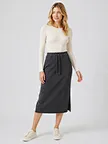 custom elastic waist midi skirt